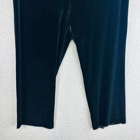 Susan Graver Womans Size XL Pants Wide Leg Velvet Pull On Black Stretch - Picture 3 of 8